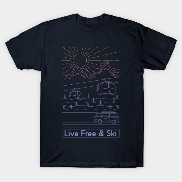 Live Free & Ski T-Shirt by PixelSamuel